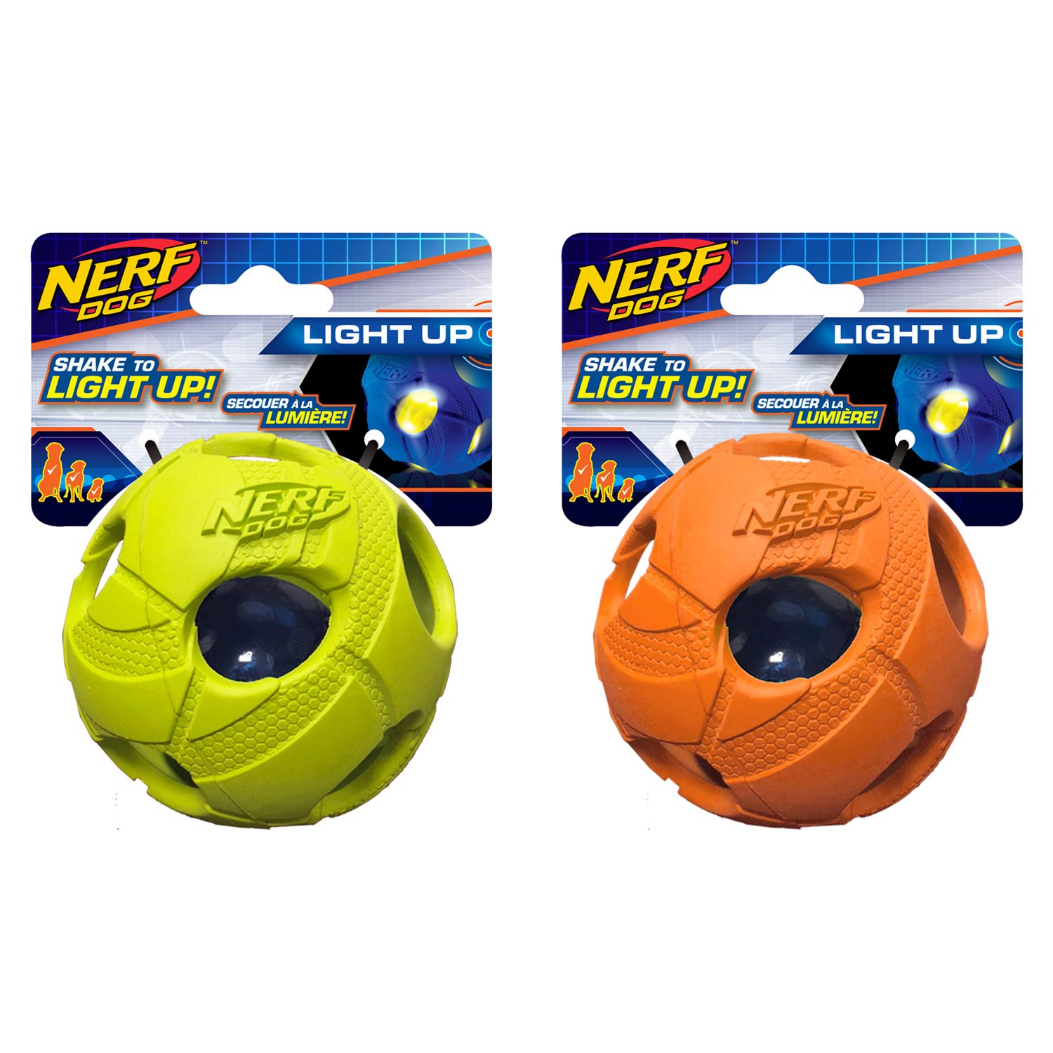 Nerf Dog Medium LED Bash Ball LightUp Green & Orange Dog Toy (2 Pack) Amazon.co.uk Pet Supplies