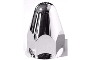 United Pacific 10045 Wheel Lug Nut Cover Set, 1-1/2" x 2-3/4", Chrome, Plastic, Bullets, Push-On Style