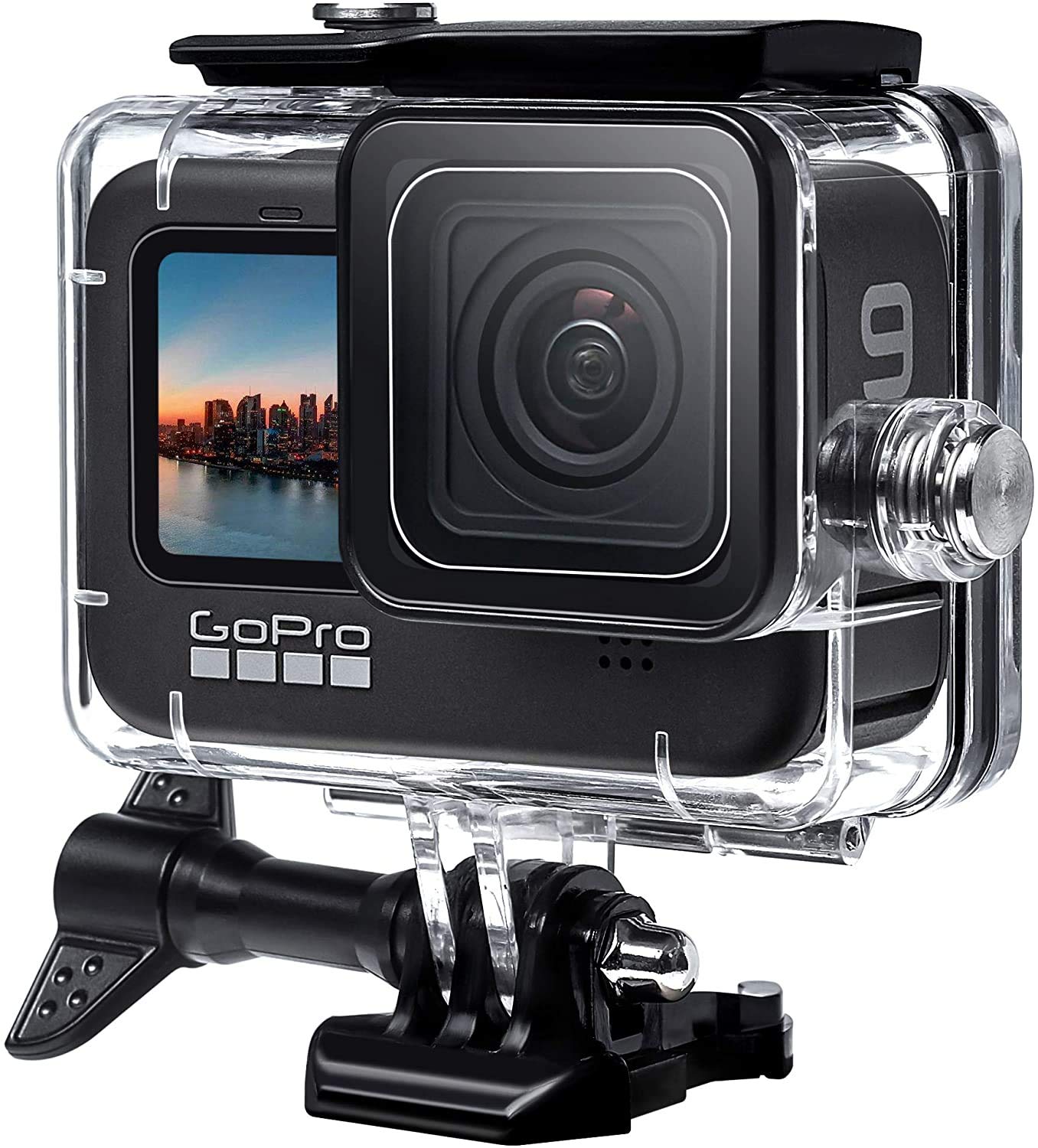 Senua Waterproof Case for GoPro Hero 9 Black (2020) Action Camera, 60M/196Ft Protective Underwater Diving Shell Accessories with Mount Base and Thumbscrew