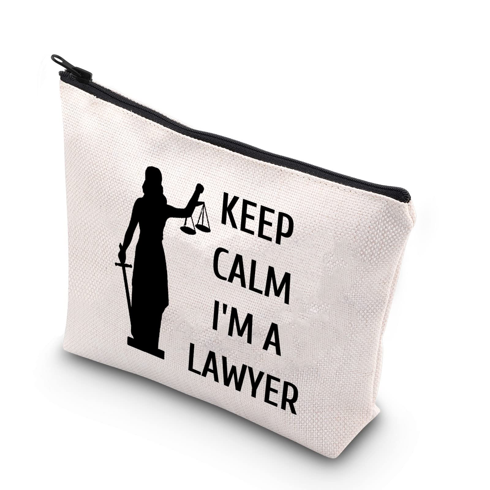 PLITI Lawyer Cosmetic Bag Scales of Justice Gift Legal Balance Gift New Attorney Gift Keep Calm I'm A Lawyer Makeup Bag(Keep Calm lawyerU)