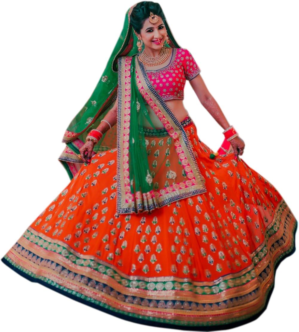 generic women's taffeta silk embroidered lehenga choli