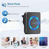 VOXON Wireless Door Bell Kit 1300ft IP65 Waterproof 2 Receivers LED Flash view 6