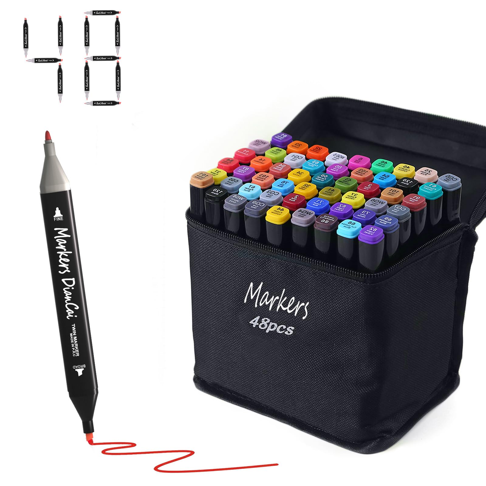 Photo 1 of wyewye Alcohol Markers set 48 colors,Dual Tip Art Marker Permanent Alcohol Pen for Kids,Drawing Art Markers for Adults, Painting Marker for Drawing Journal Note Doodle,Sketch Pen for Artists