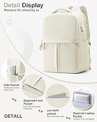 CADOLIM Beige Large Travel Backpack For Women