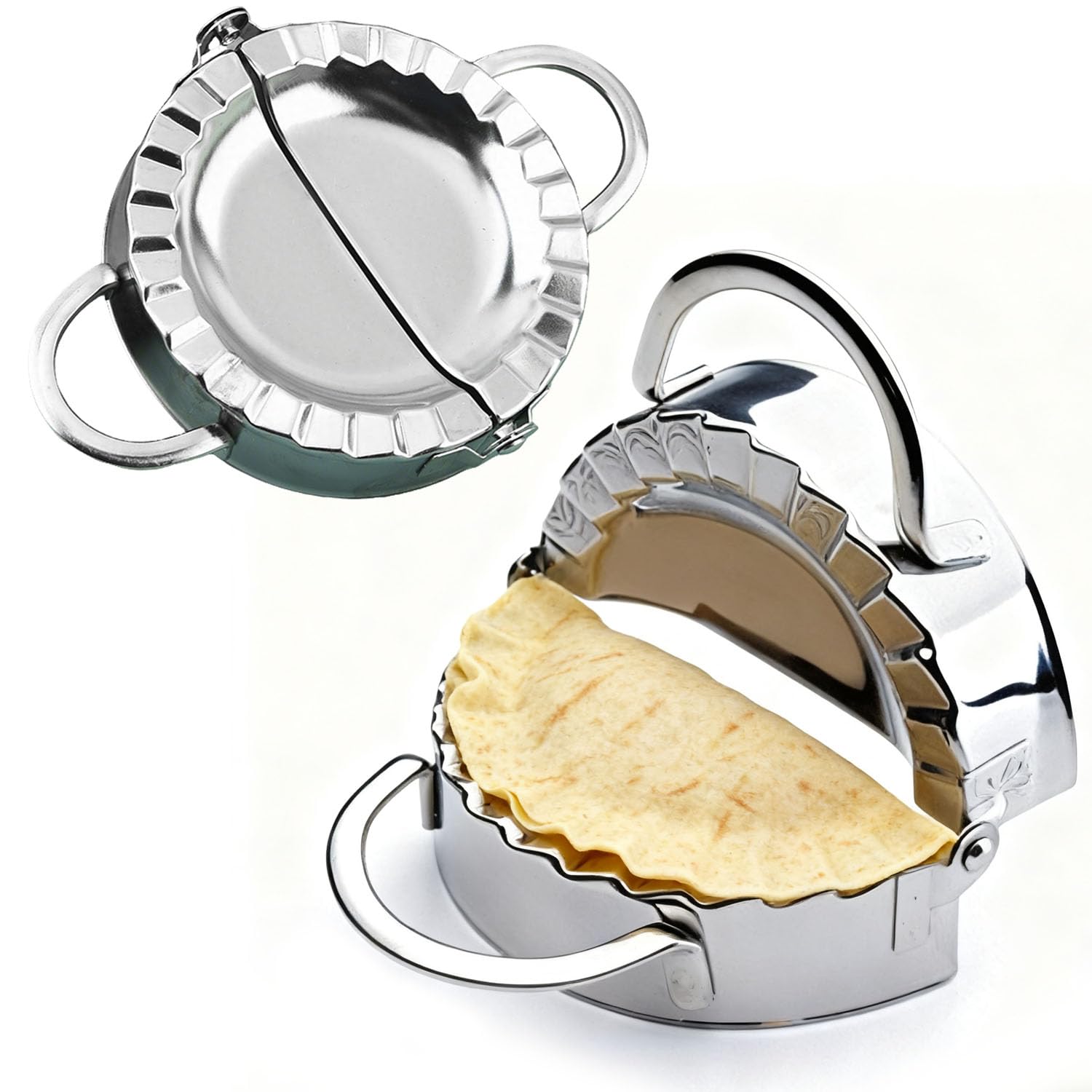 Photo 1 of 2PCS Quesadilla Maker,6 Inch Dumpling Maker,Stainless Steel Tortilla Sealer Crimper,Tacos Tortilla Maker,Quesadillas, Dumplings (2)