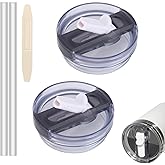 2 Pack Detachable Flip Straw Lid Replacement Fit for 30oz Stanley Quencher and ProTour,Leak Proof Lid,No Spill Tumbler Lids Reusable Replacement for 30 oz Stanley Cup Accessories (White)