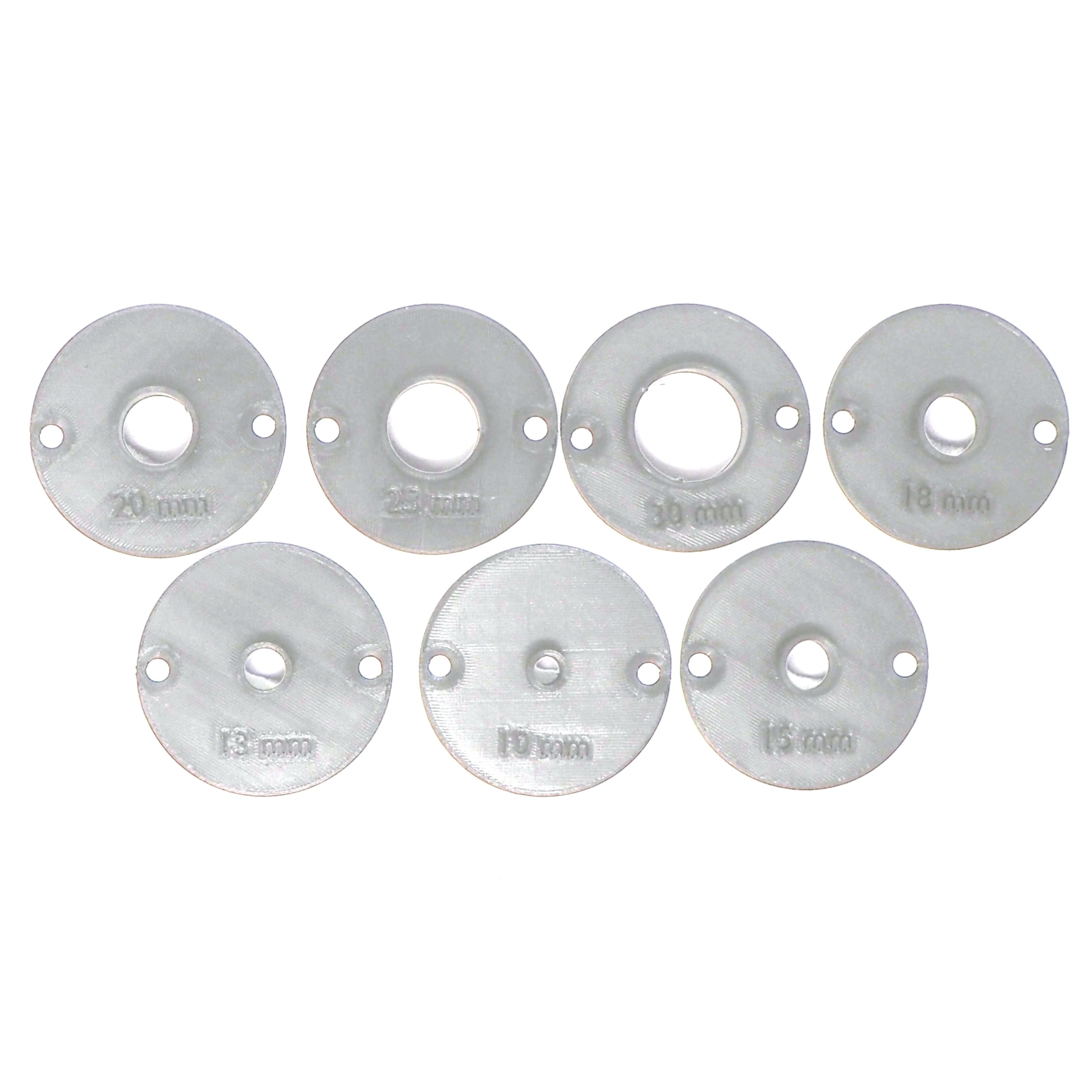 Set of 7 White Guide Bush for Trend Routers D26204 D26203 DCW604 DW615 DW614 3D Printed