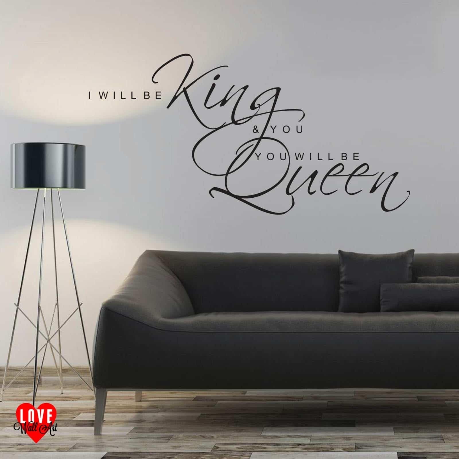 I will be king Heroes David Bowie wall art sticker, Large, Black