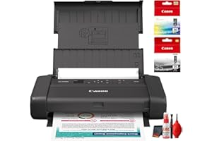Canon PIXMA TR160 Mobile Printer for Travel, Remote Work, Invoices, Contracts, Letter Documents, Wireless Printing from Laptop and Phone (7069C002) + Cleaning Kit (6pc Bundle)
