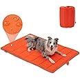 BDEUS 51x35In Extra Large Size Outdoor Dog Bed, Waterproof & Portable Camping Travel Pet Mat, Easy to Clean, Washable Odor Resistant Pet Cooling Pad (Orange)