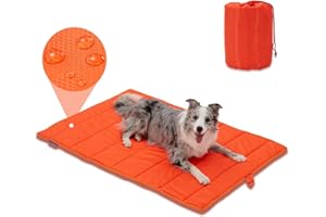 BDEUS 51x35In Extra Large Size Outdoor Dog Bed, Waterproof & Portable Camping Travel Pet Mat, Easy to Clean, Washable Odor Resistant Pet Cooling Pad (Orange)