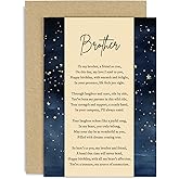 Old English Co. Birthday Card for Brother - Male B'day Gift for Him - B'day Poem - Star Traditional Card - Unique Poem Birthday celebration for Men - Contemporary | Blank Inside Envelope