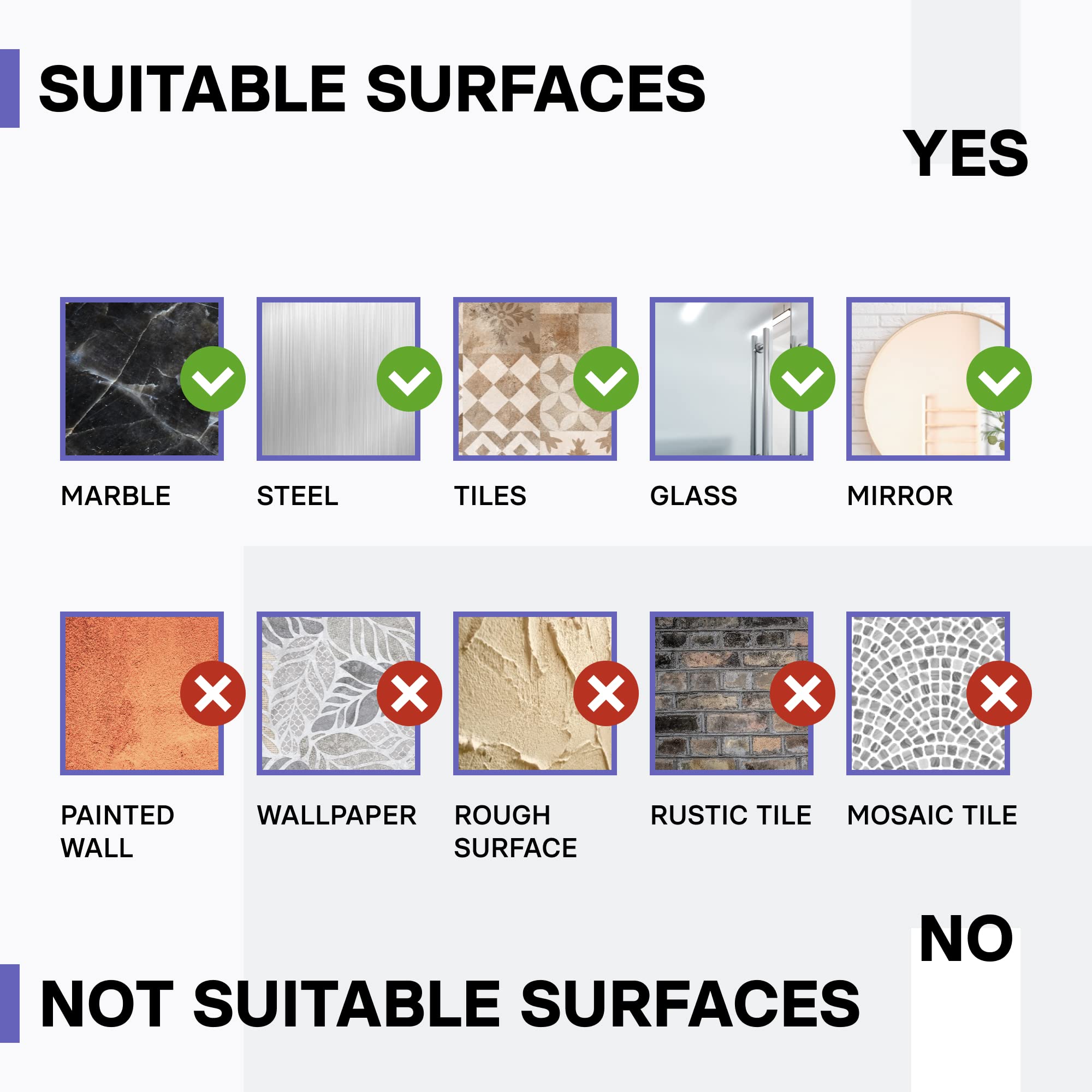 KINCMAX Shower Shelf Self Adhesive Shower Caddy with 4 Hooks No