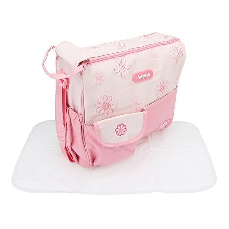 Iris Pink Print Multi-Purpose Diaper Bag with Changing Mat (Mommy Bag)