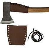 1844 Helko Werk Made in USA Genuine Leather Axe Handle Collar Brown #8635BR | Frontier Collection Premium Leather Axe Collar Handle Protector Neck Guard for Ax Handles Fits Most Common Size Axes