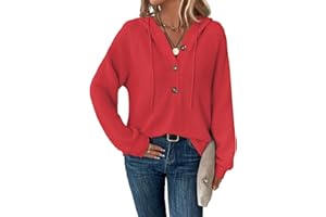 RIROW Womens Tops Long Sleeve Hoodies Waffle Drawstring Sweatshirt 2025 New S-3XL