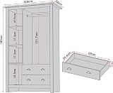 Blisswood 3 Piece Bedroom Furniture Set Grey, Wardrobe & Chest of Drawers view 2