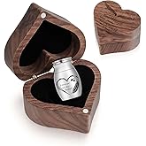 Kagrec Wood Small Urn for Human Ashes Keepsake Stainless Steel Mini Urn Cremation Urn for Ashes for Memory-Heart