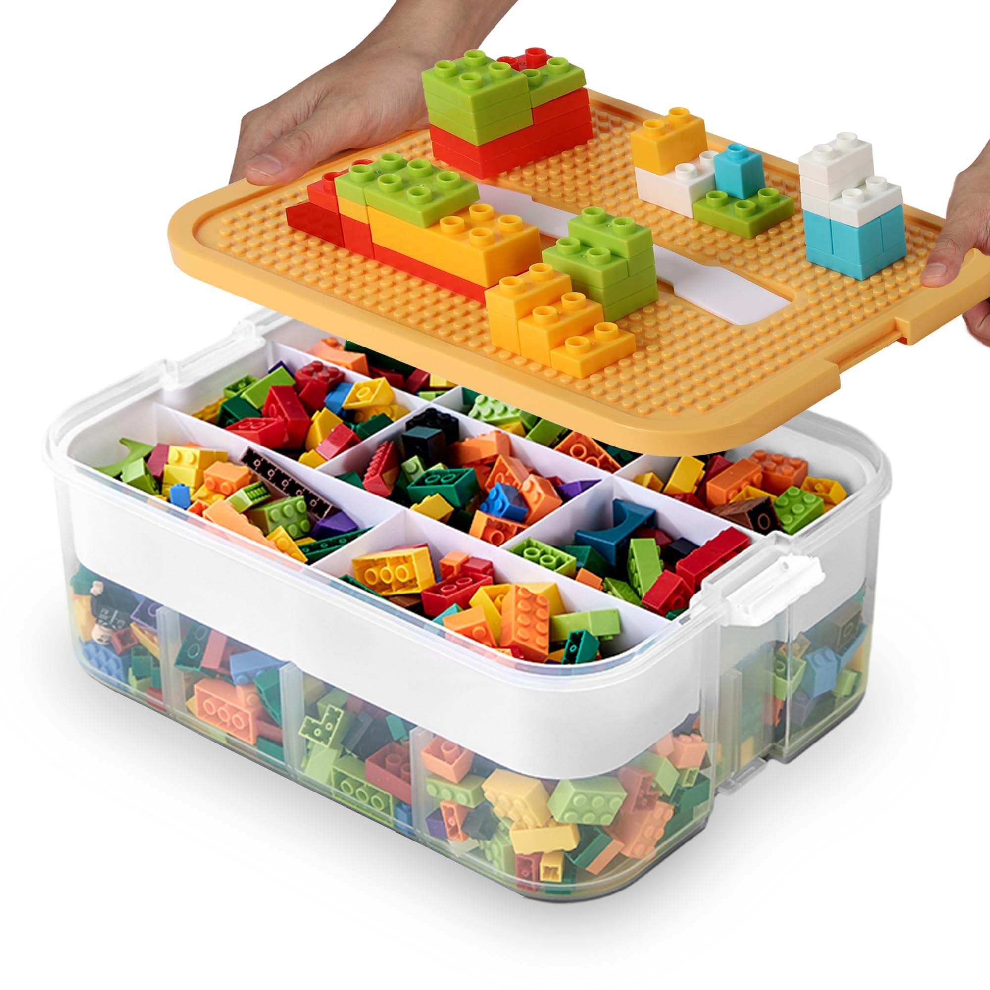 Photo 1 of Kids Toy Storage Box for Lego Stackable Building Blocks Organizers Miniature Containers Bins with Base Plates Lids