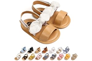 Ohwawadi Baby Boys Girls Sandals Soft Sole Summer Infant Wedding Dress Flat Shoes Beach Sandal Newborn Crib Shoes First Walkers