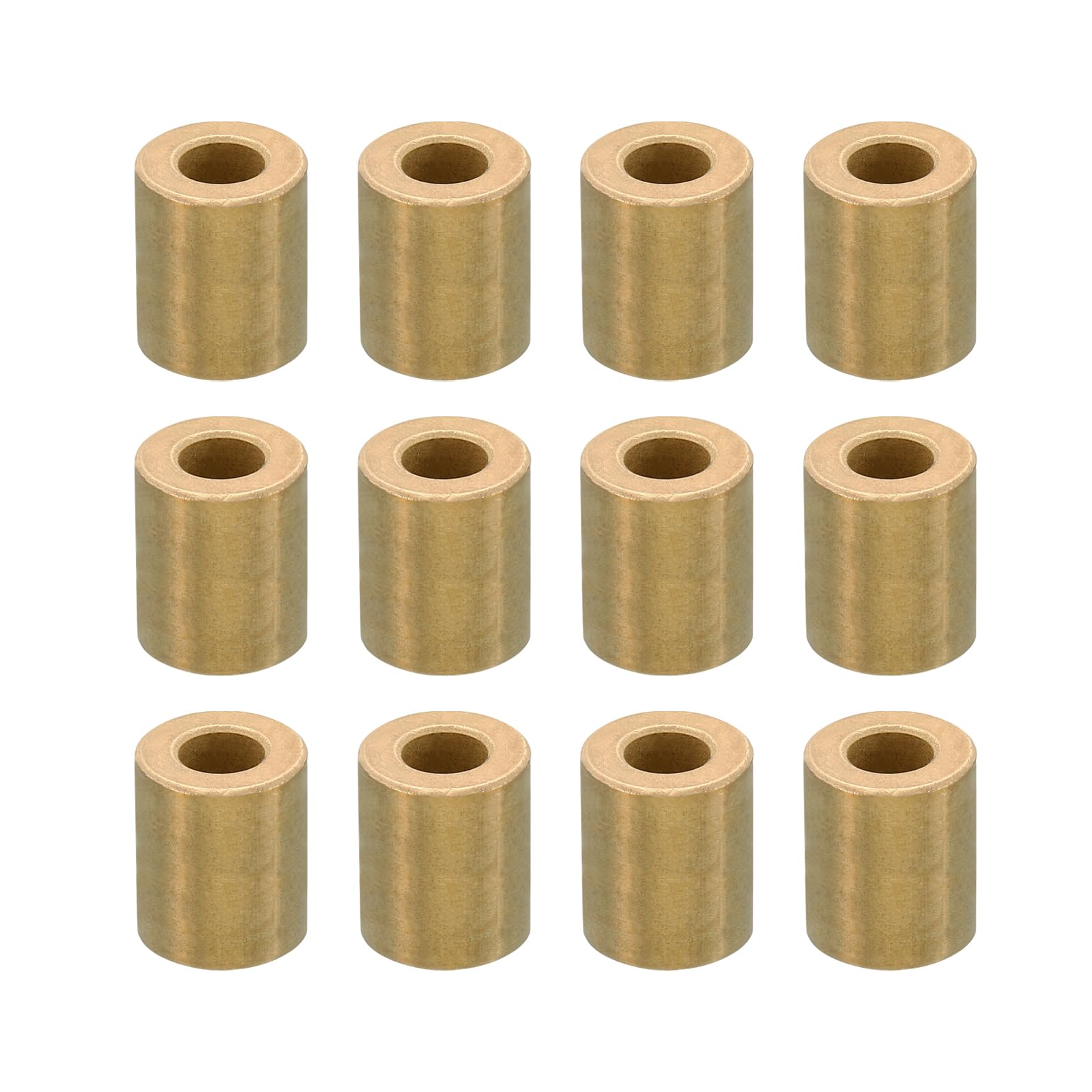 PATIKIL M6 Brass Spacers, 12 Pcs Metal Spacer Brass 6mm ID x 12mm OD x 15mm L Brass Spacers Screw Standoff for 1/4inch or M6 Screw Bolts