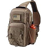 EASY BW Tactical Shoulder Sling Bag, Small Chest Pack, 13L Backpack for Men Outdoor Sports, Coyote