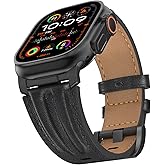Bouixel Top Grain Genuine Leather Compatible with Apple Watch Ultra 3 Band 49mm 46mm 45mm 44mm 42mm, Handcrafted Vintage Leather Strap for Women Men iWatch Ultra 2/1 Series 11 10 9 8 7 6 5 4 3 SE