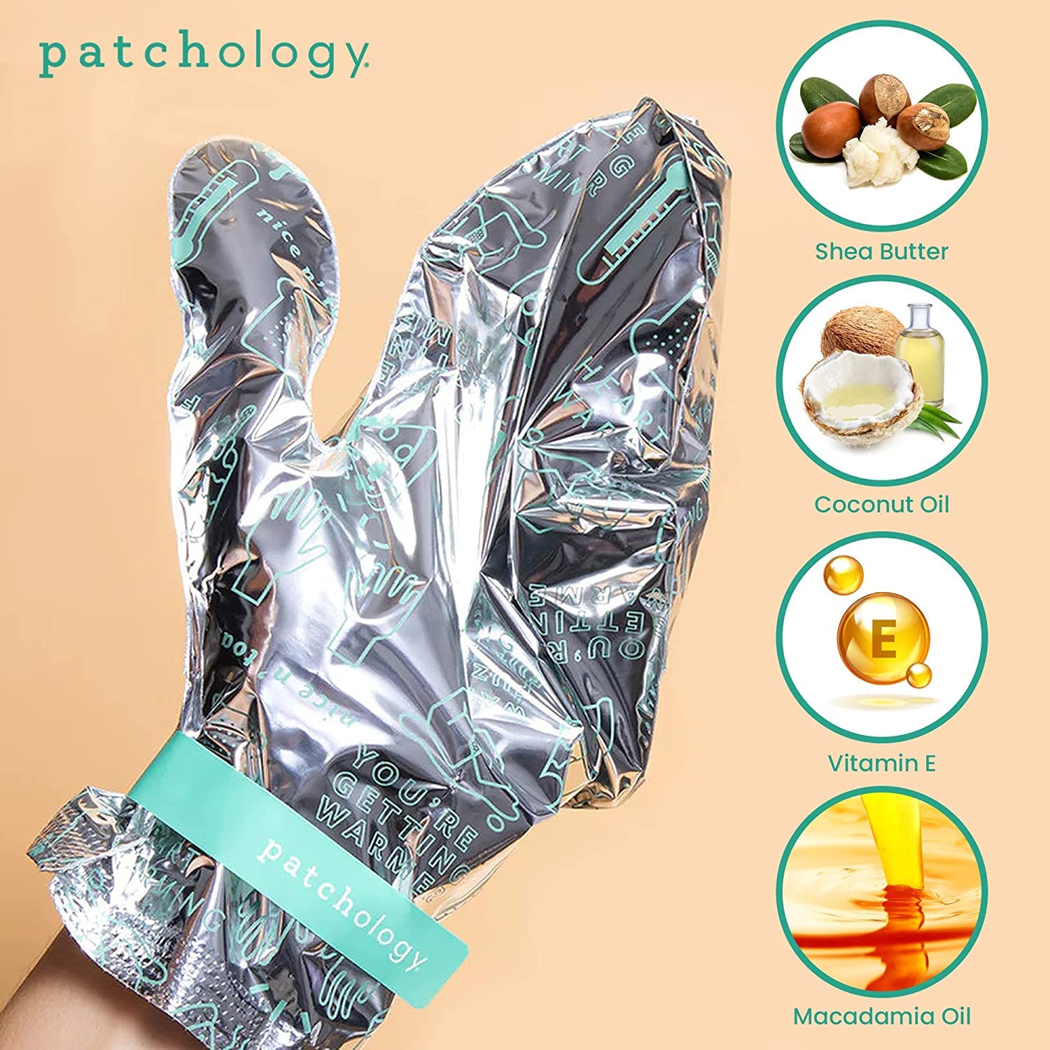 Patchology Perfect Ten Hand & Cuticle Mask: Ultra-Moisturizing for Dry, Cracked Skin with Shea Butter, Coconut Oil, Vitamin E & Soothing Fruit Extracts for Supreme Softness and Nourishment - 1 Pair