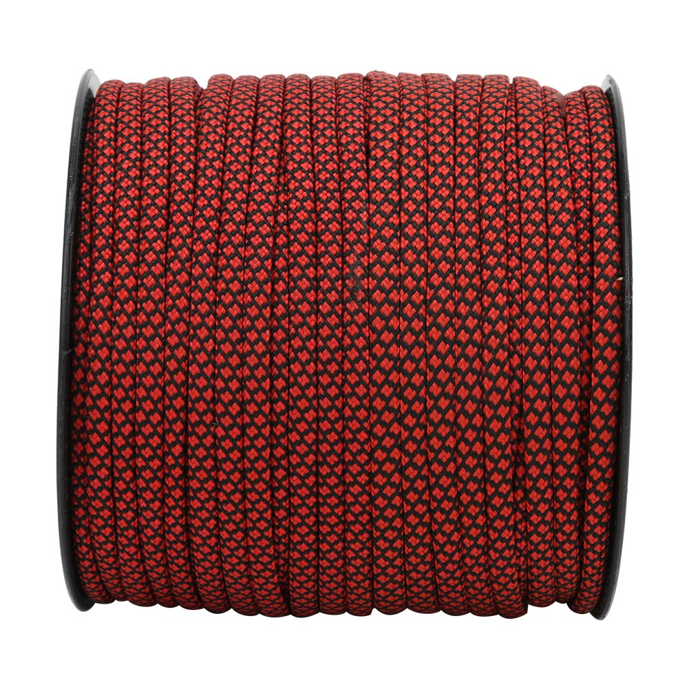7 Core Paracord, Paracord, 200kg Rescue Tying Tent bracelets for tent ropes(Red black)