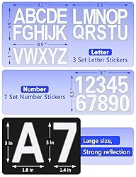 Seloom 148 PCS 3" Reflective Mailbox Numbers