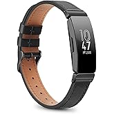 Fintie Bands Compatible with Fitbit Inspire 2 / Inspire HR/Inspire, Soft Genuine Leather Replacement Strap Accessory Wristban