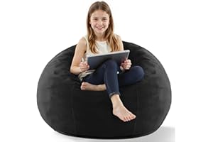 HABUTWAY 2FT Bean Bag Chair, 2' Beanbags Small Bean Bag Chairs with Filling, Teardrop Bean Bag Chair Luxurious Velvet Ultra S