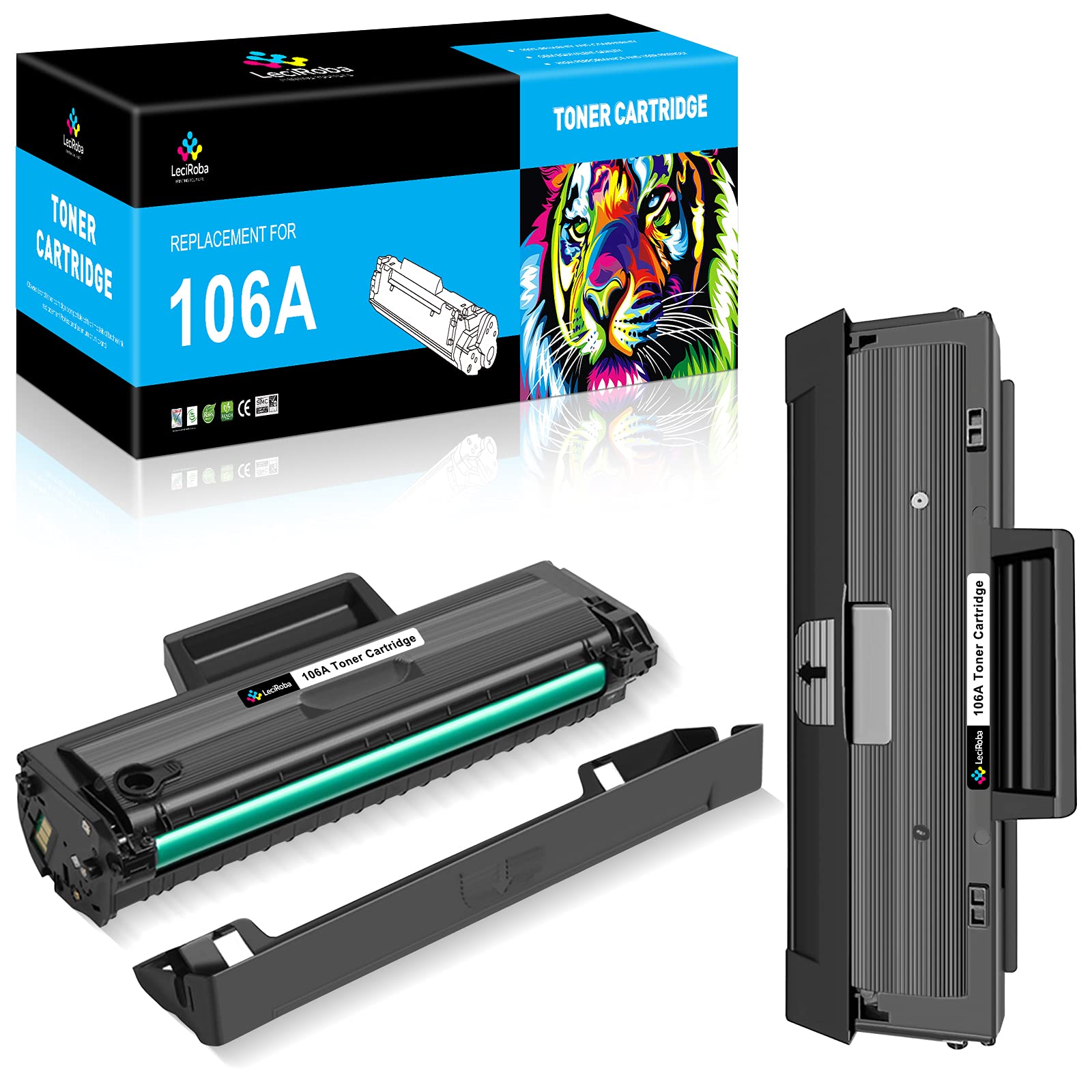 LeciRoba 106a w1106a for hp 106a toner cartridge Use with HP Laser 107a 107w 107r MFP 135w 135wg 135a 135r MFP 137fwg 137fnw ( 2-Black )