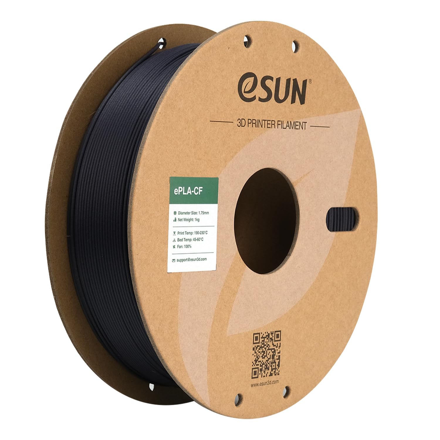 eSUN Kohlefaser Gefüllt PLA Filament 1.75mm, PLA-CF Carbon Fiber Filled PLA Filament Maßgenauigkeit +/- 0.03mm, 1KG Spule (2.2 LBS) 3D Druck Materialien für FDM 3D Drucker,Lila