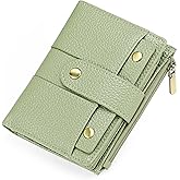 GOIACII Small Women's Wallet Ladies Credit Card Holder with 4 ID Windows & Zip Coin Pocket RFID Blocking Leather