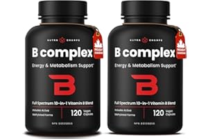 Vitamin B Complex – Full Spectrum 10-in-1 Methylated B Vitamin Supplement – Includes B1, B2, B3, B5, B6, B7, B9 & B12 for Men