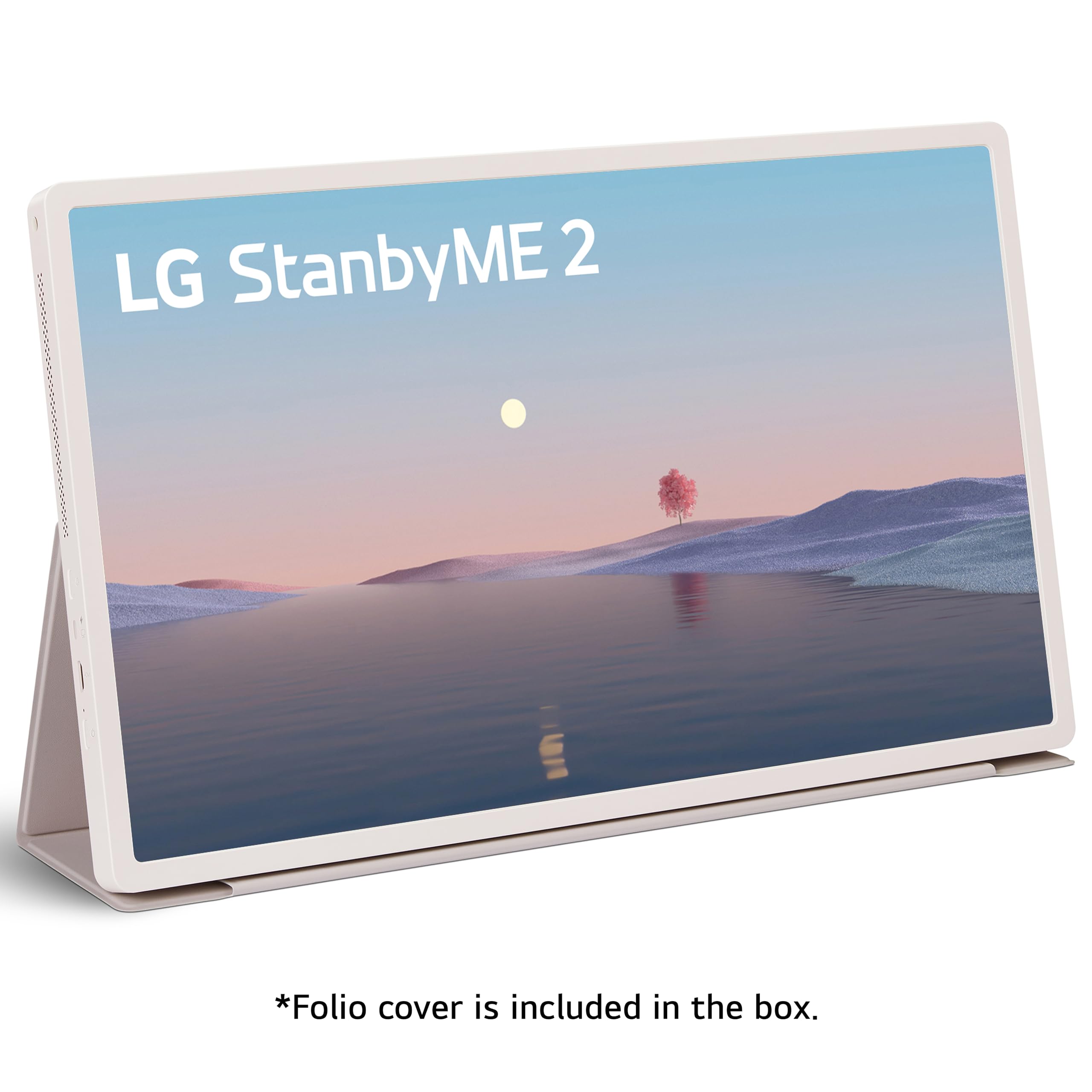 LG 27-Inch StanbyME 2 with Folio Cover, Portable Touch Screen, Dolby Vision, HDR10, Filmmaker Mode, Built-in Battery, Full Swivel Rotation (27LX6TYGA, 2025)