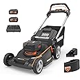 WORX Nitro 40V 21" Cordless Lawn Mower with Aerodeck & Intellicut, Electric Mower with Variable Speed, Self-propelled Lawn Mower WG760 – (2) PowerShare 5.0Ah Batteries & Charger Included