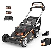 Worx Cordless Lawn Mower, 40V 21" 3-in-1 Grass Mower for 1/2 Acre, WG760 | Brushless, Mulching/Bagging/Side Discharge, Self-Propelled, 2 x 5.0Ah Batteries &amp; 4.0A Charger Included, PowerShare