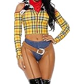 Forplay Women's Playtime Sheriff Sexy Cowboy Movie Character Costume Adult Costume, Yellow