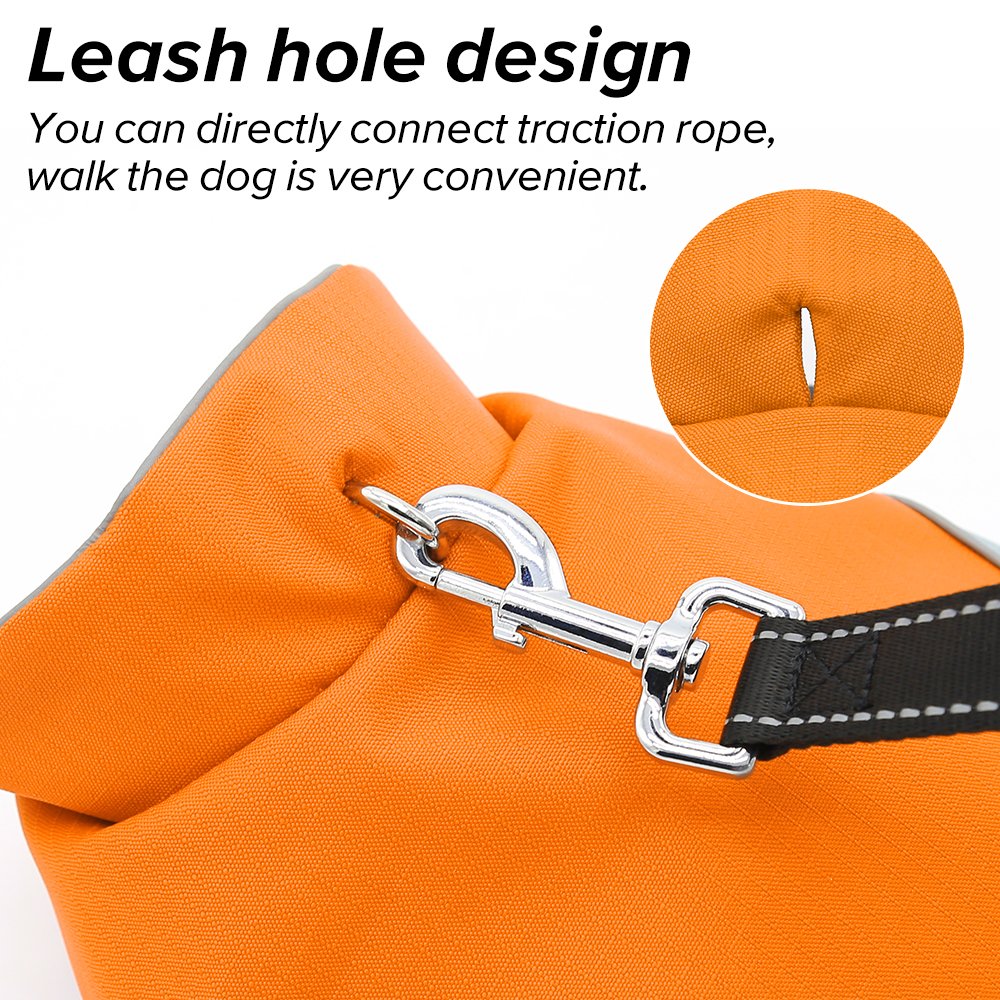 Clan_X Outdoors Dog Coat, Waterproof & Durable Warm Jacket Applied for All Year Around，Available Sizes in XS, S, M, L, XL, XXL.(XS, Orange)