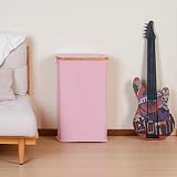 iEGrow 65L Slim Laundry Basket with Lid Pink Removable Inner Bag Foldable view 7