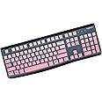 Keyboard Cover for Logitech K120 & MK120 Wired Keyboard, Logitech K120 Wired Keyboard Accesseries, Ultra Thin Logitech MK120 & K120 Keyboard Skin Protector - Gradual Pink