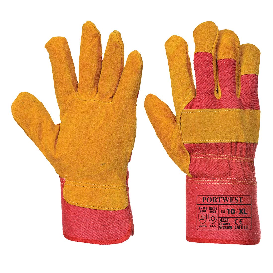 Portwest Fleece Lined Rigger Glove, Size: XL, Colour: Red, A225RERXL