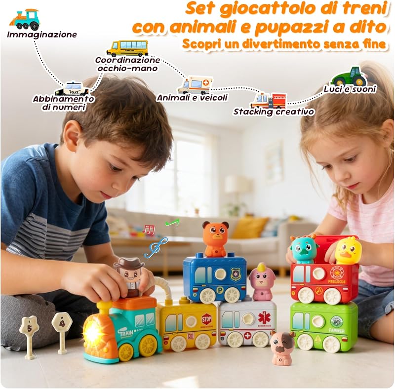 Giochi Montessori 2 Anni Treno Giocattolo Fattoria Animali Bambini