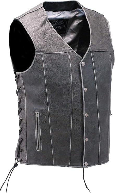 Jamin' Leather Vintage Gray Side Lace CCW Vest