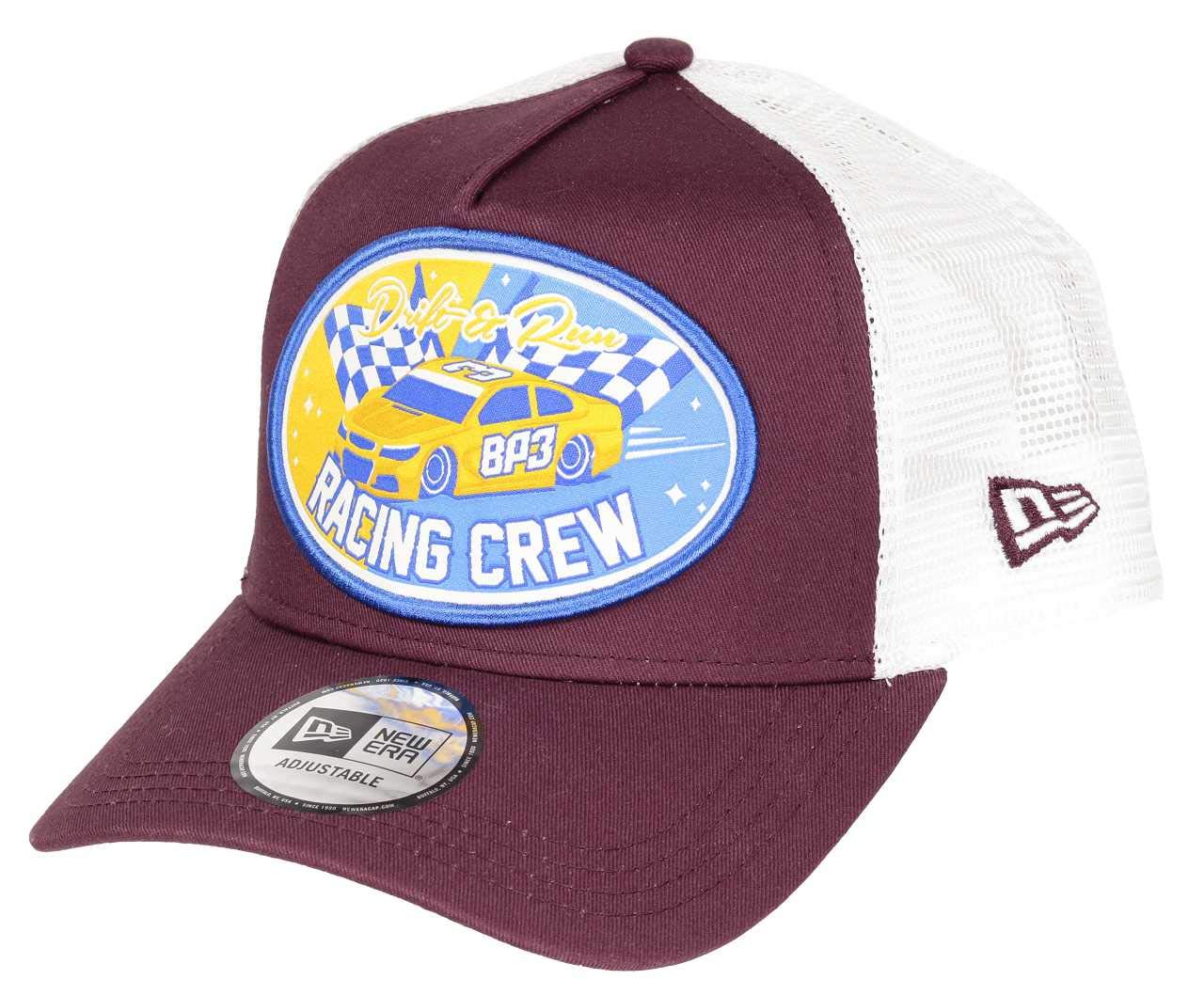 New Era Racing Crew A Frame Adjustable Trucker Cap Car Edition Maroon - One-Size