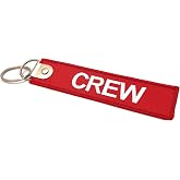 Premium Embroidered Crew Luggage Tag - Red/White - Aviamart&reg;