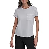 DKNY Womens Lounge Cotton Stretch Logo Tee Knit Top
