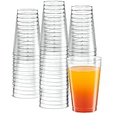 PLASTICPRO Disposable 12 oz Crystal Clear Plastic Tumblers for Party's & Weddings pack of 50